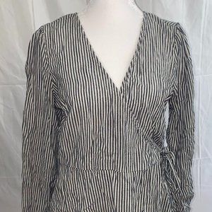 Old Navy Striped Ruffle Wrap Top